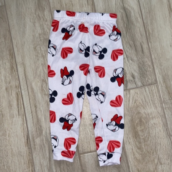 Disney Minnie Mouse Mickey Mouse Girls 4T Red Heart Pajamas PJ Set - Picture 4 of 5